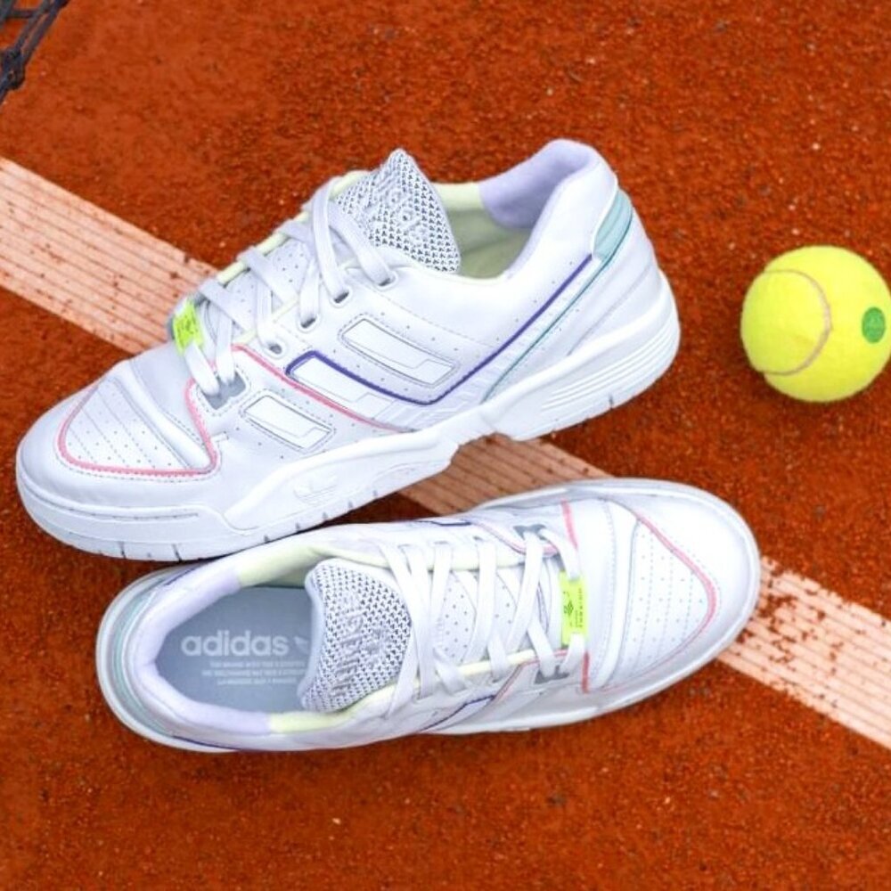 NWT ADIDAS Torsion Comp Leather Tennis Athletic Shoes White Unisex Mens SZ 8